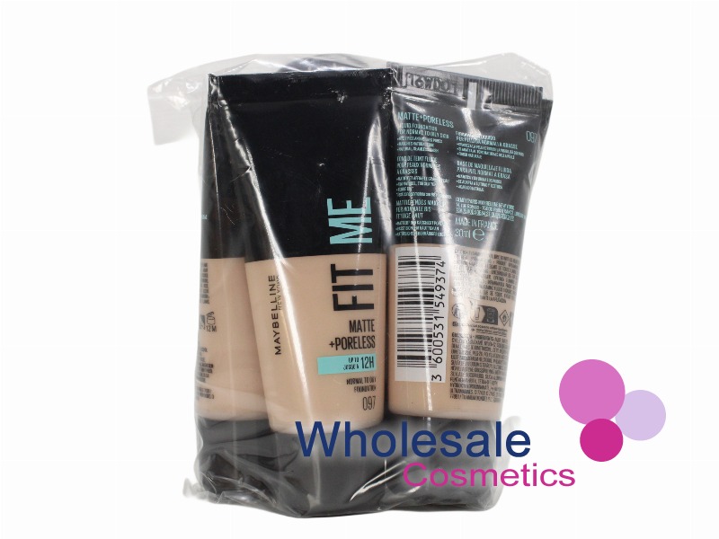 6 x Maybelline Fit Me Matte & Poreless Liquid Foundation - 97 NATURAL PORCELAIN